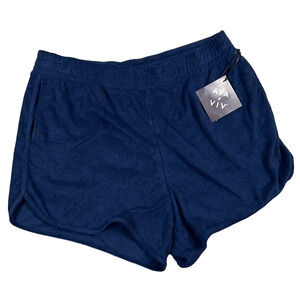 Ava & Viv Women's Plus Size Dark Blue Loop Terry Shorts - Size X - NWT